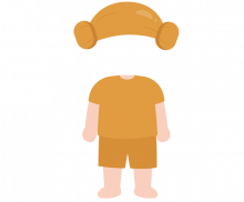 찜질하는 아이 합성이미지