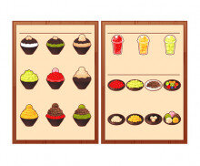빙수 가게 메뉴판(문구없음)