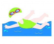 수영하는 여자아이 합성이미지