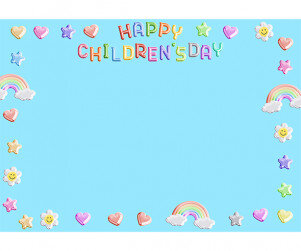 HAPPY CHILDRENS DAY 테두리 (하늘)