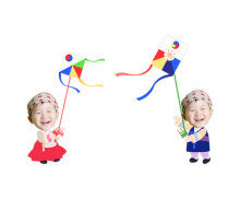 연 날리는 아이 합성이미지