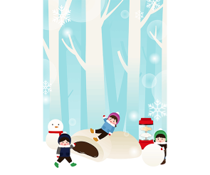 겨울 호빵 눈사람 배경