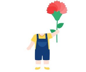 카네이션 든 아이 합성이미지