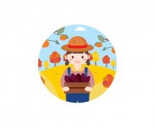 고구마 수확하는 아이 (여아) 라벨