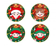 산타,루돌프,산타 요정 라벨