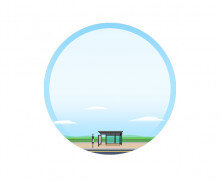 버스 정류장 라벨