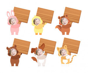 동물 합성이미지(푯말)