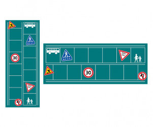 다양한 교통 표지판 원고지 레터링(문구없음)