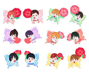 카네이션 든 나비