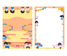 운동회 2단 초대장(순서지)(문구없음)