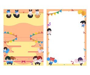 운동회 2단 초대장(순서지)(문구없음)