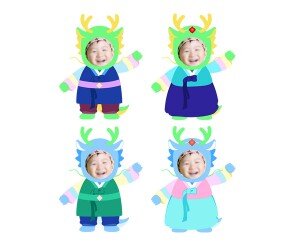 한복 입은 청룡 합성이미지