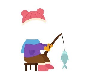 낚시하는 아이 합성이미지