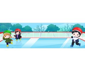 야외 스케이트장 개장식 가로 배너(문구없음)