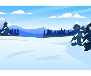 눈 내린 산 배경