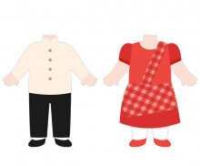 필리핀 전통 의상 입은 아이 합성이미지