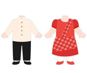 필리핀 전통 의상 입은 아이 합성이미지