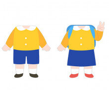 원복 입은 어린이 합성이미지