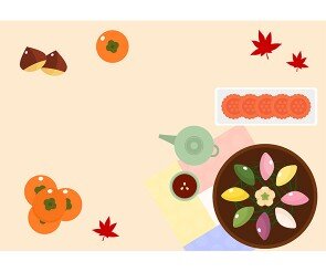 한가위 음식 배경