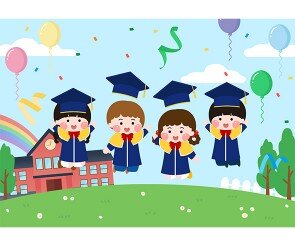 졸업식 아이들 배경