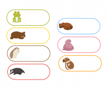 겨울잠 자는 동물 이름표 개별도안