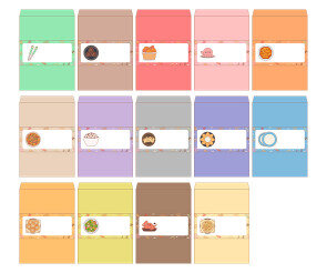 과자파티 삼각 이름표(메뉴)(문구없음)