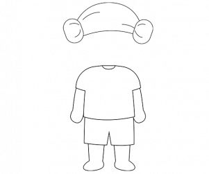 [색칠용] 찜질하는 아이 합성이미지