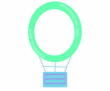 민트 열기구 가랜드