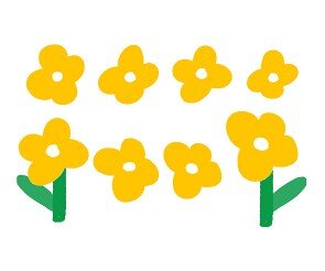 노랑꽃(무료도안)