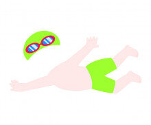 수영하는 남자아이 합성이미지