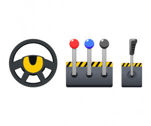 중장비 자동차 조종 스틱, 핸들