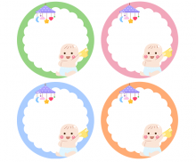 기저귀 원형 라벨 4종