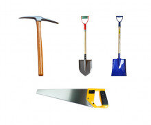 곡갱이, 삽, 톱