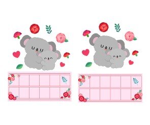 사랑해요 감사해요 원고지 레터링(문구없음)