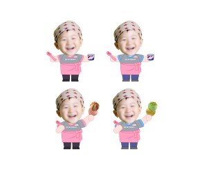 아이스크림 가게 점원 합성이미지
