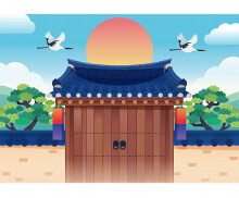 기와문 새해 배경