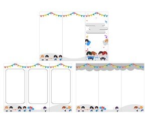 운동회 3단 초대장(순서지)(문구없음)