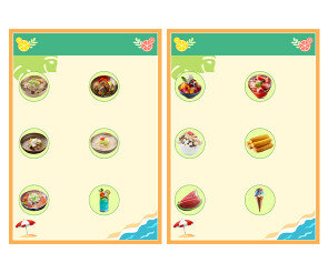 여름 음식 가게 메뉴판(문구없음)