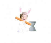 방아 찍는 달토끼 합성이미지