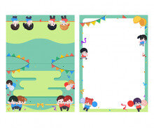 운동회 2단 초대장(순서지)(문구없음)