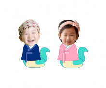 한복 입은 푸른 뱀 합성이미지