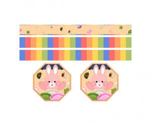 토끼 송편 띠지 라벨