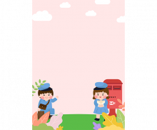 우체통 우체부 아이 배경